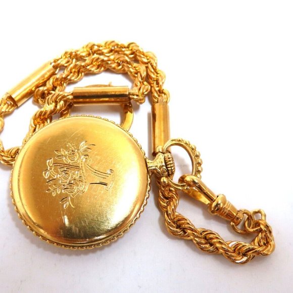 Authentic Gueblin 14 Karat Pocket Watch & Chain main image 2